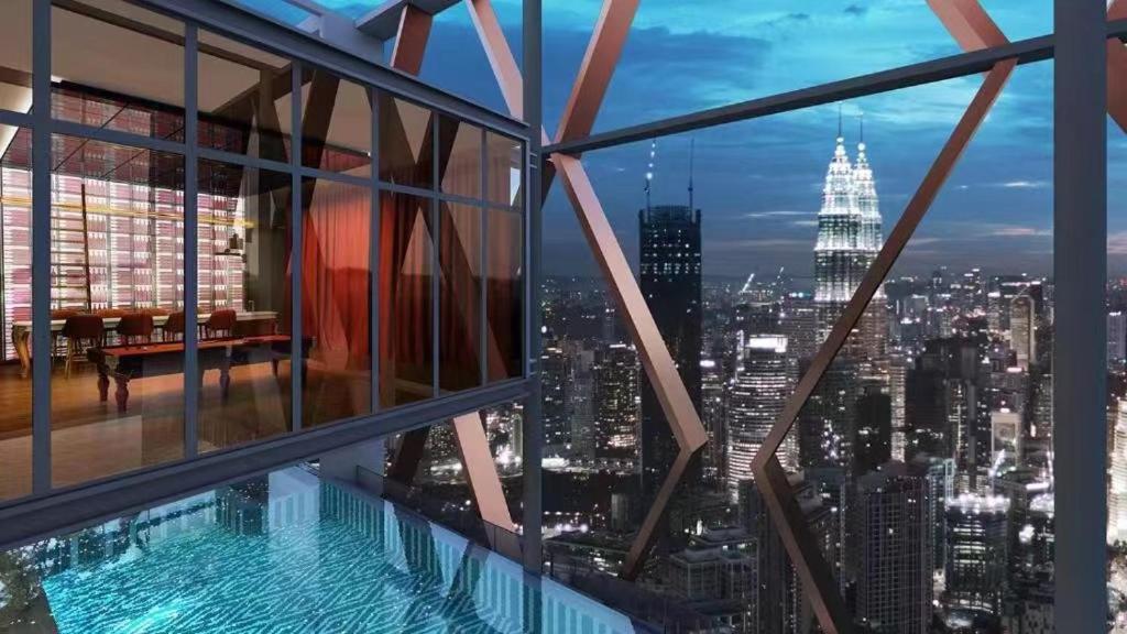 Borderless Swimming Pool - Invincible Twin Towers View - Free Wifi Apartment Kampong Gombak Utara Exterior photo